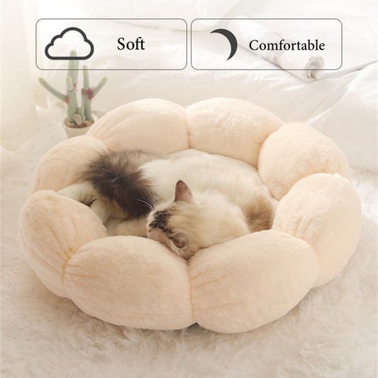 Petal Haven Comfortable Cat Nest Bed (Sunflower Shape)