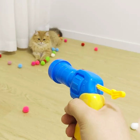 Cat Plush Ball Launching Toy Gun