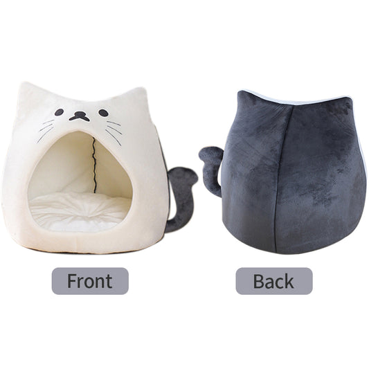 Adorable Cat Shaped Pet Bed & House